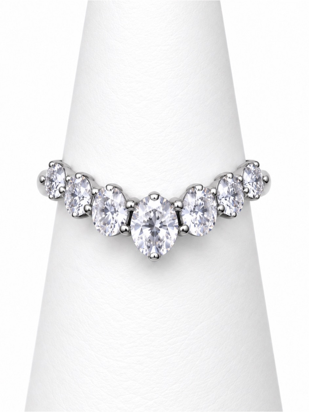 Oval crystal band ring size 7.25